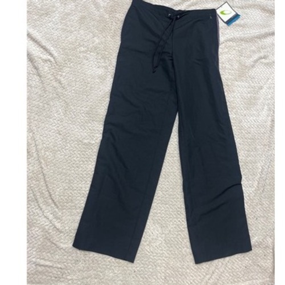 Tek Gear Wicking Athletic Pants Black Purple Side Stripe Drawstring Mens Small